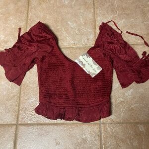NWT Band of the Free Smocked Crop Top Sz S